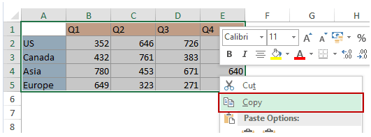 Transpose Data in Excel - Copy