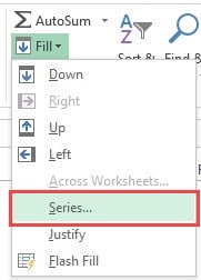 Fill Series option to number rows Columns in Excel
