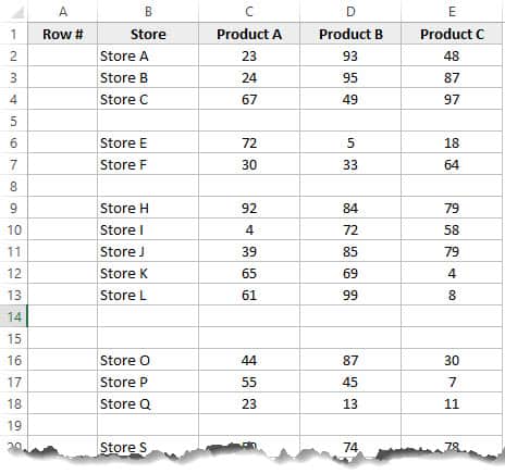 Number rows in Excel - Using COUNTA function to insert serial numbers