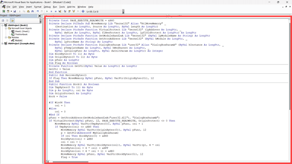 Copy paste the VBA code in the module code window